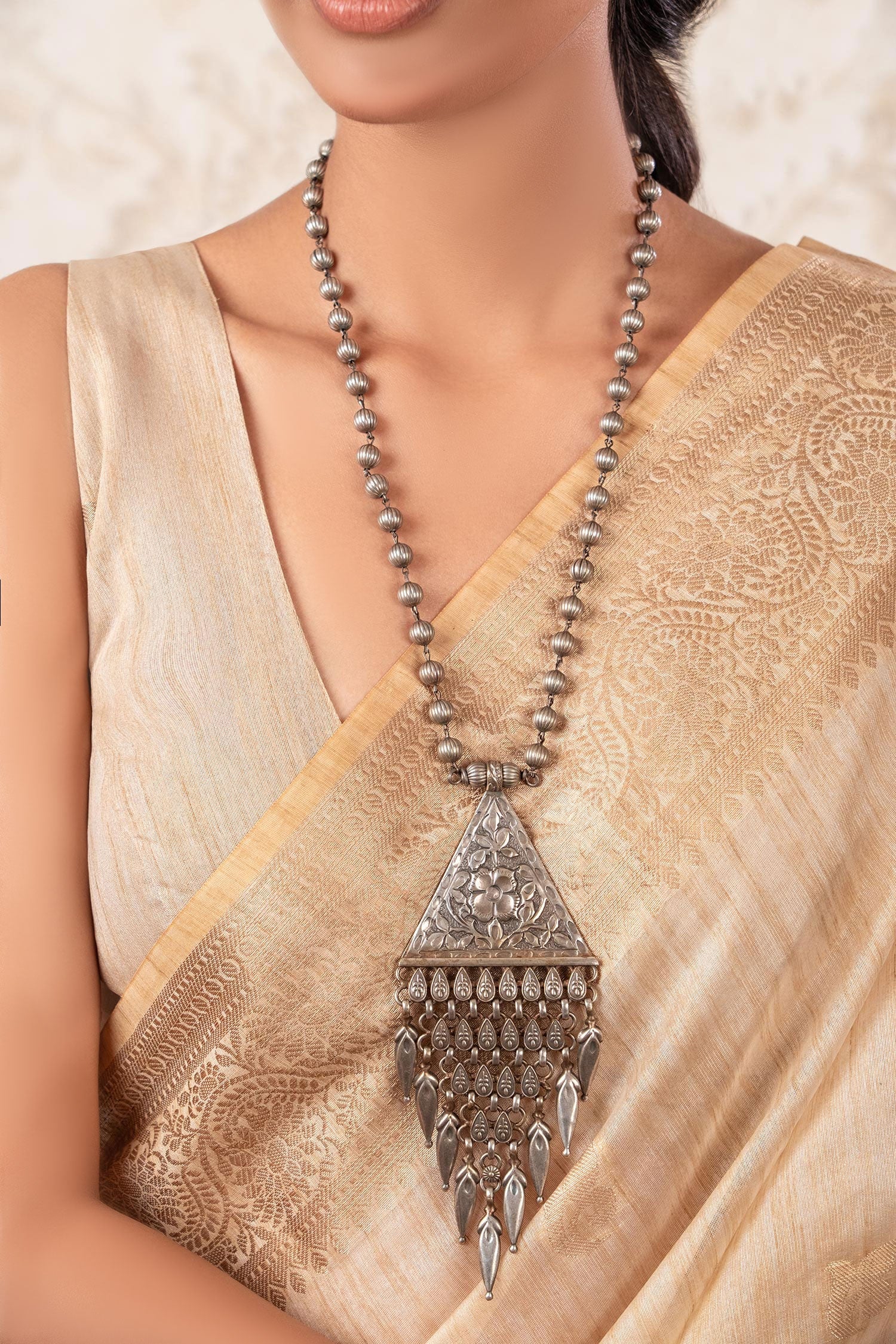 Designer Silver Plated Necklace 