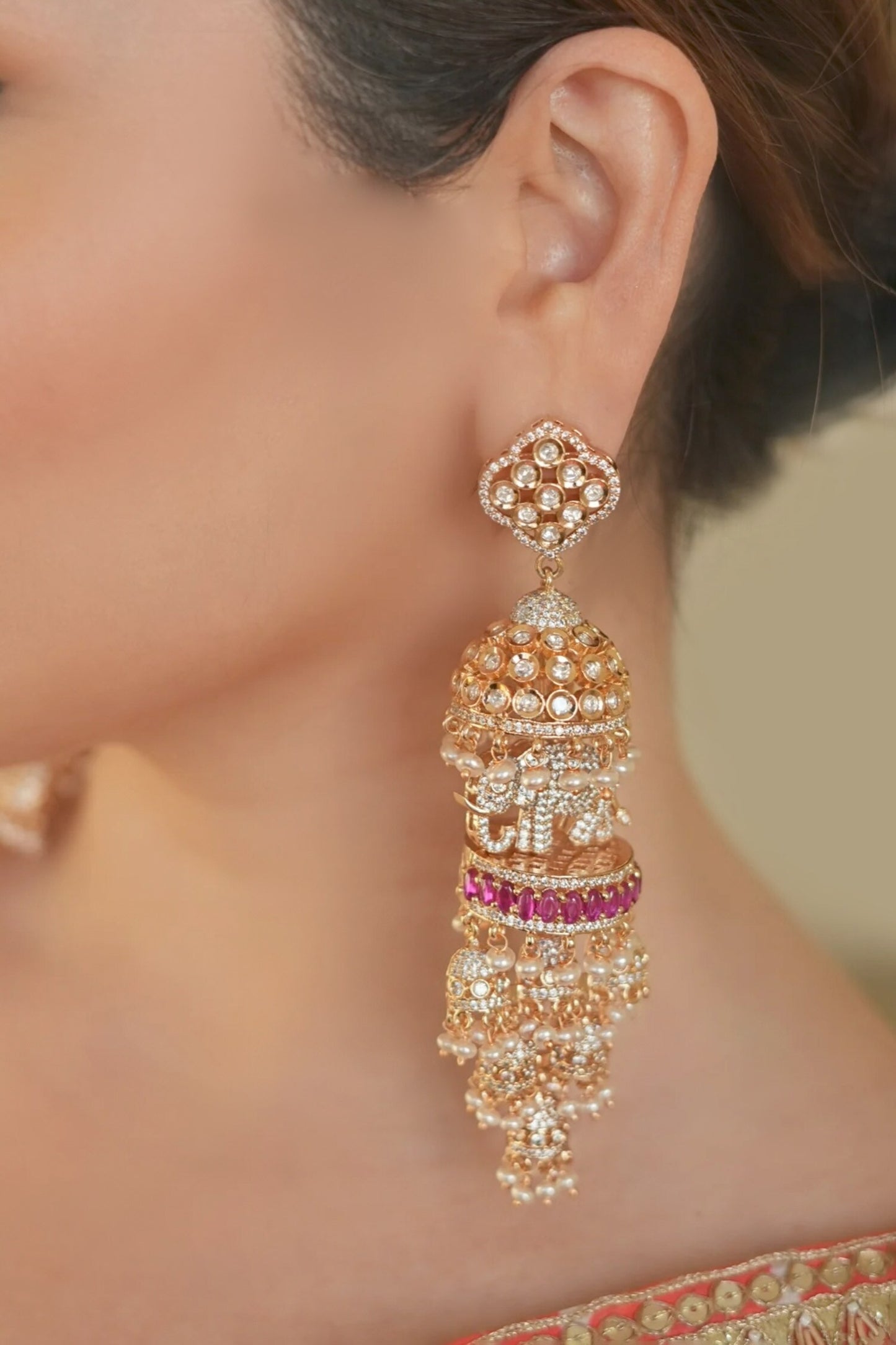 Ruby Red Designer Earrings 