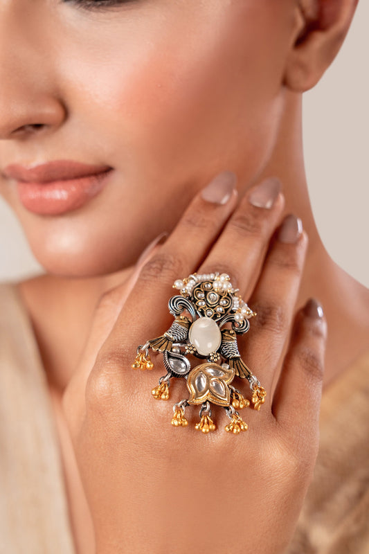 Two Tone Designer Ring 