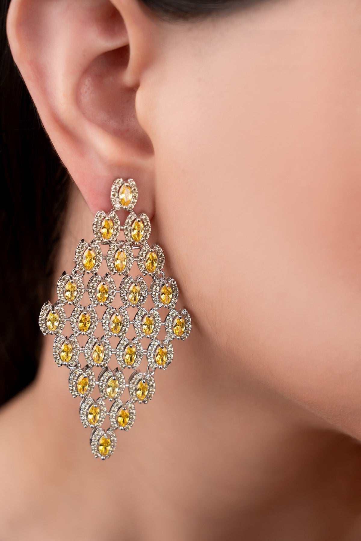 Designer Yellow Earrings 
