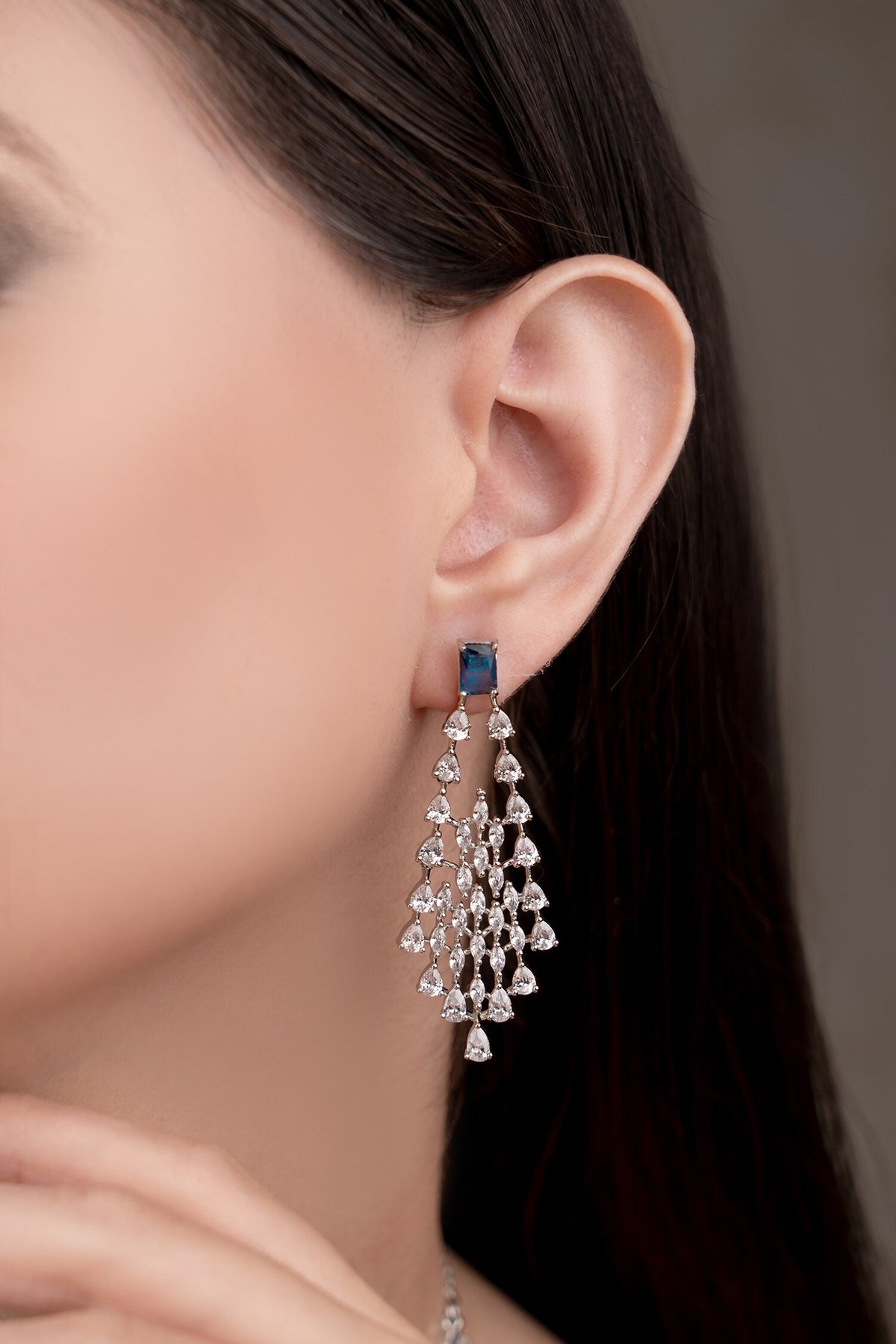 Royal Blue Designer Necklace & Earrings Set 