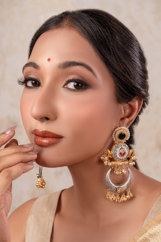 Two Tone Designer Earrings 