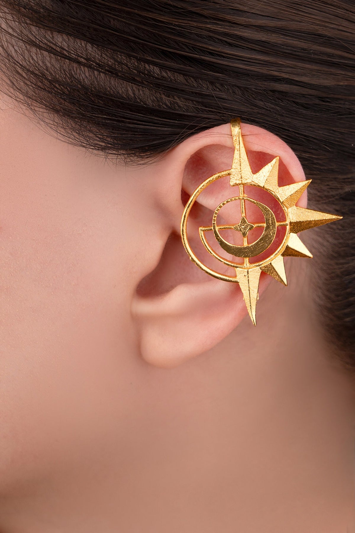 Gold Brass Designer Earcuffs 