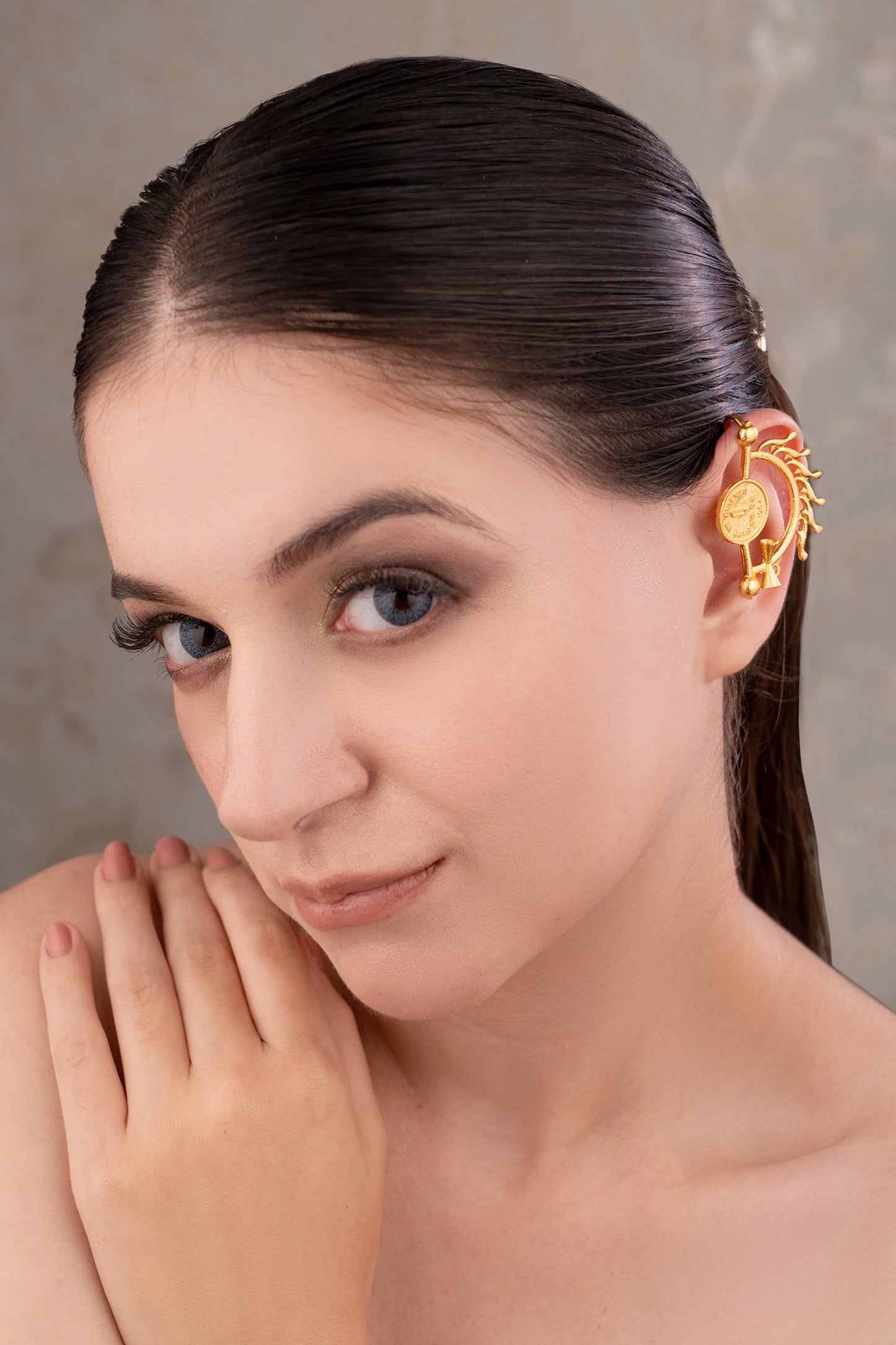Gold Brass Designer Earcuffs 