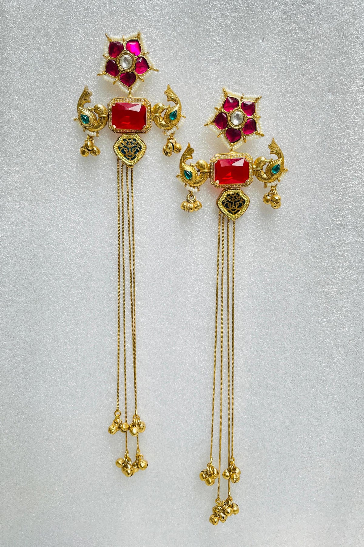 Red Gold Plated Earrings 