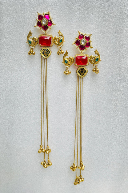 Red Gold Plated Earrings 