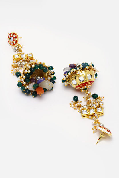 Ruby Blaze Jhumka Earrings 