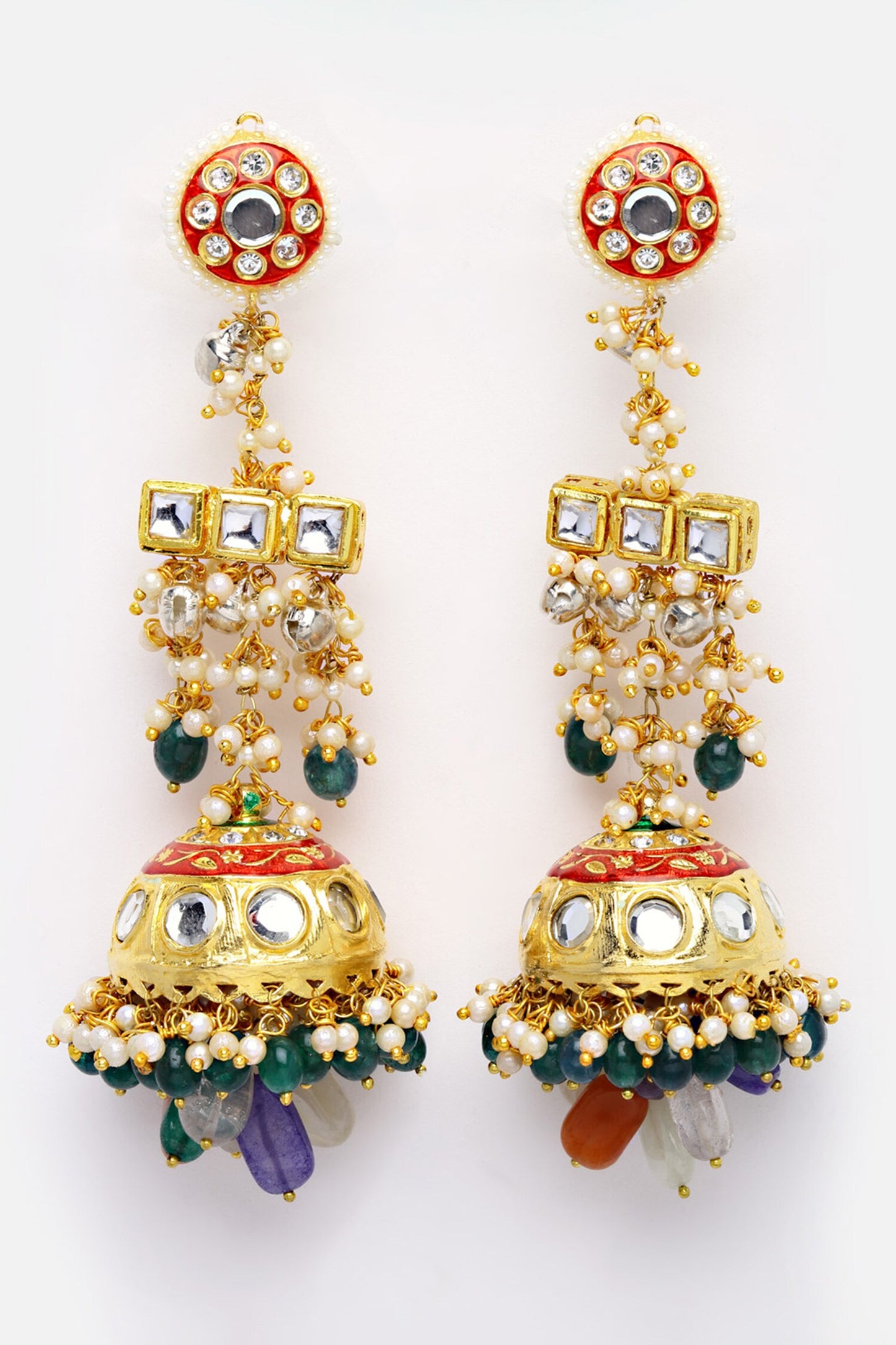 Ruby Blaze Jhumka Earrings 