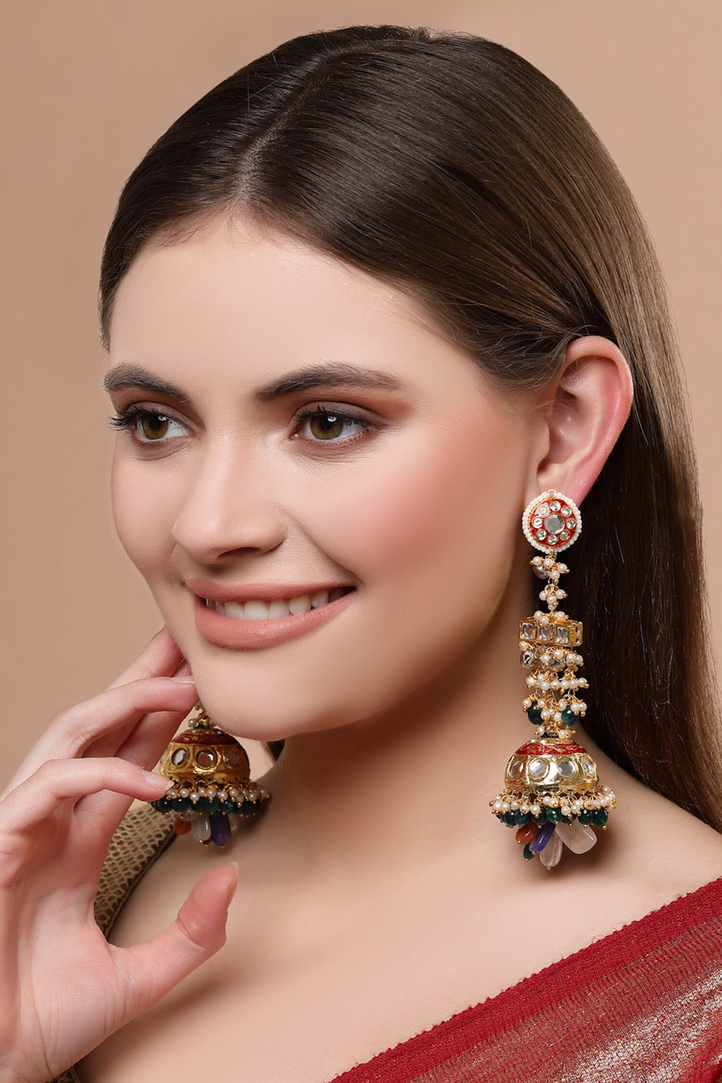 Ruby Blaze Jhumka Earrings 