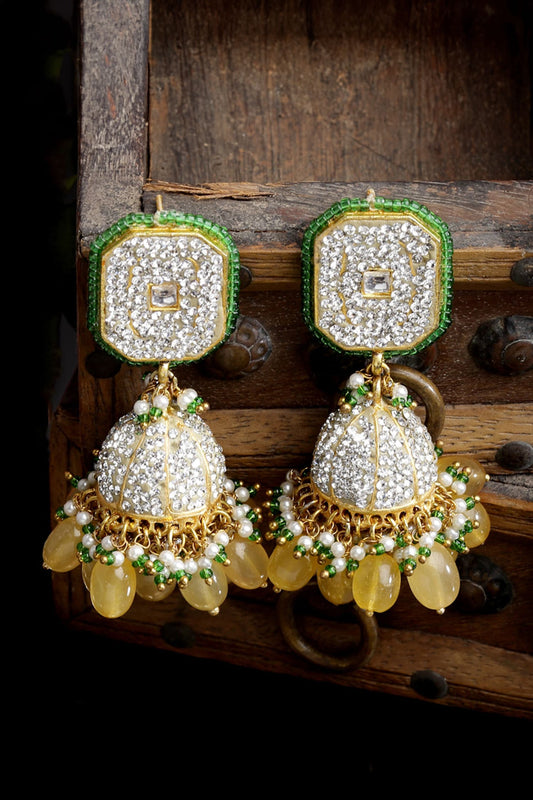 Gold-Plated Blaze Jhumka Earrings 