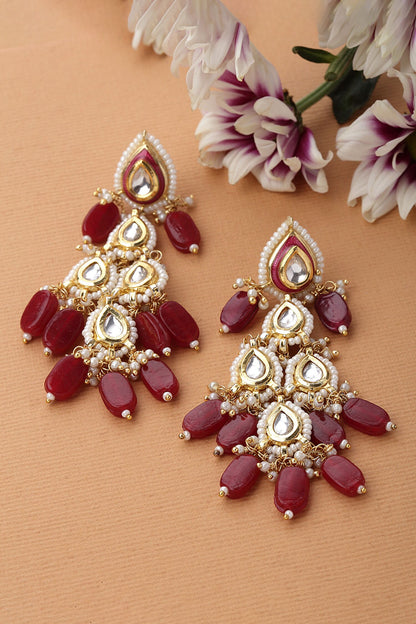Gold-Plated Aabshaar Aag Drop Earrings 