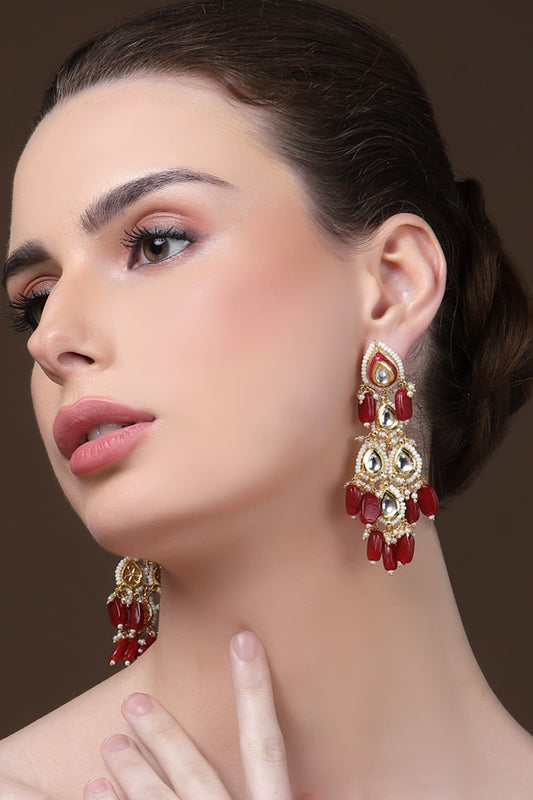Gold-Plated Aabshaar Aag Drop Earrings 
