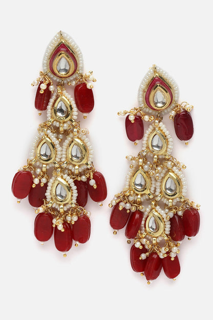 Gold-Plated Aabshaar Aag Drop Earrings 