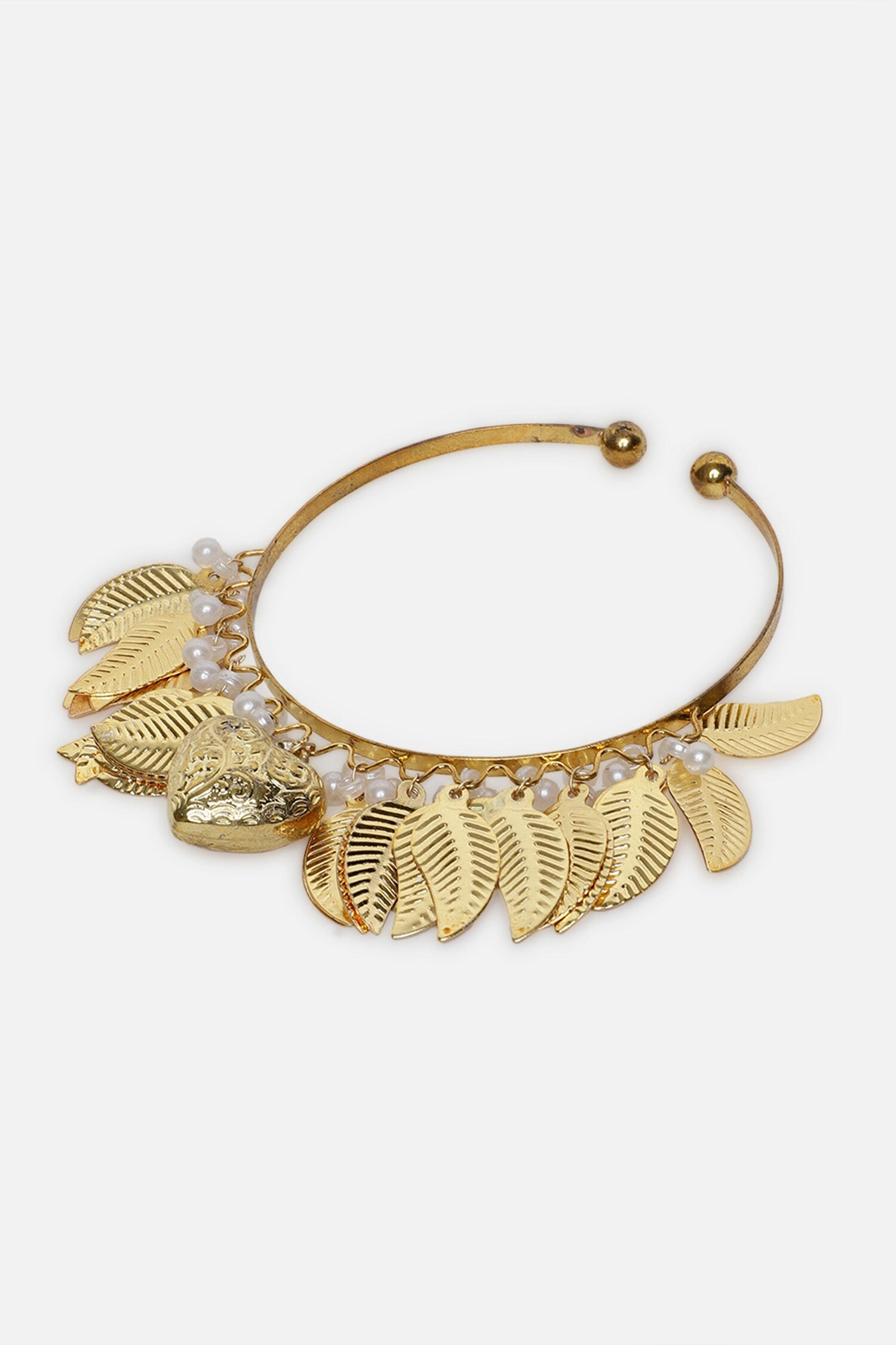 Gold-Plated Leaf Design Bracelet 