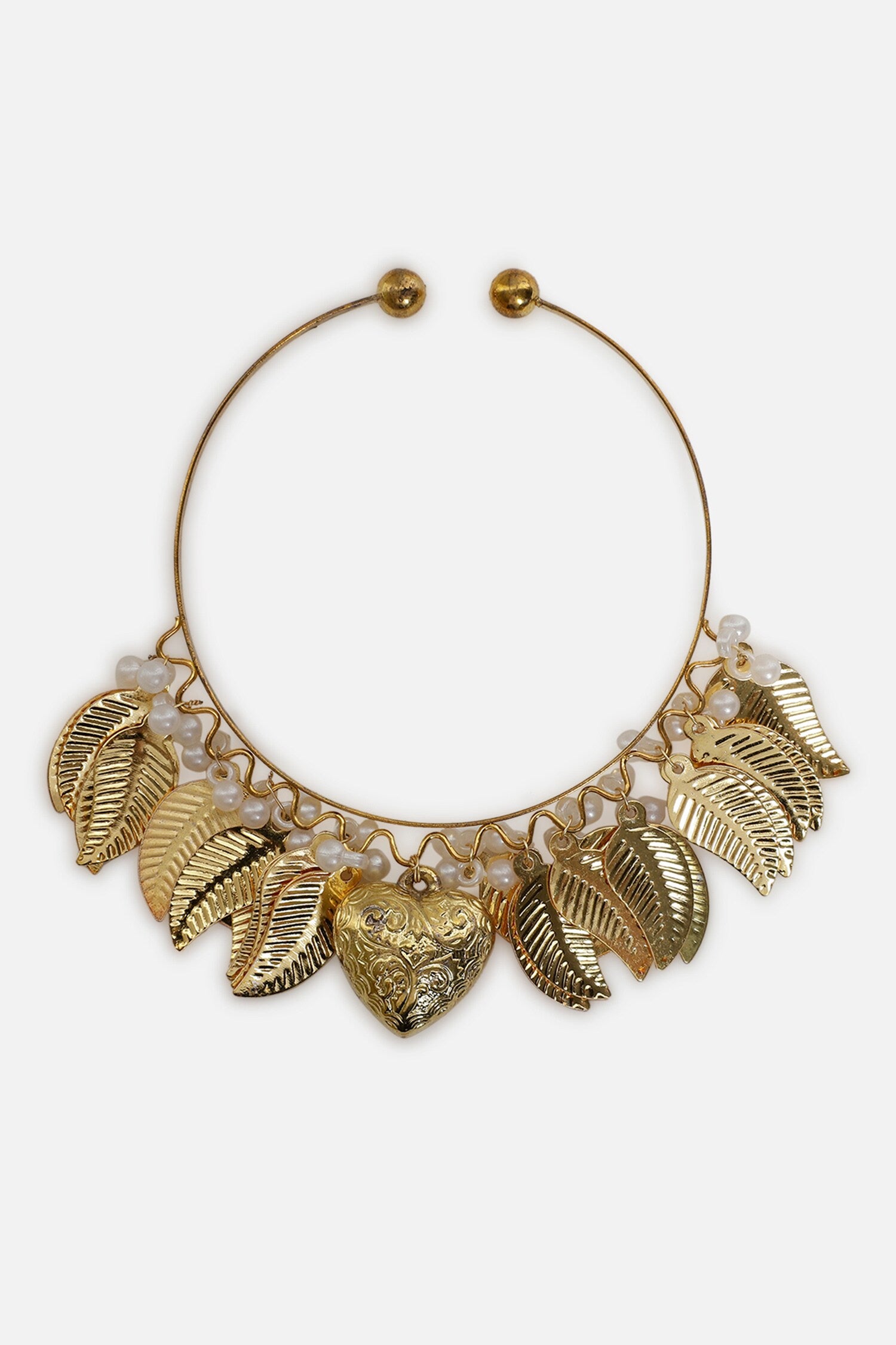 Gold-Plated Leaf Design Bracelet 