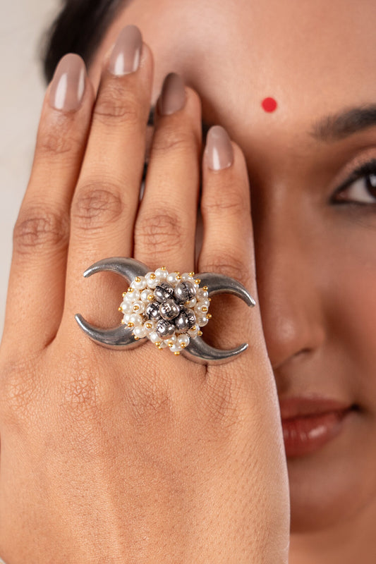 Designer Silver White Ring 