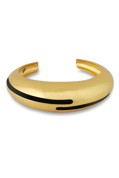 Circlet Black Enamel Gold Bangle 