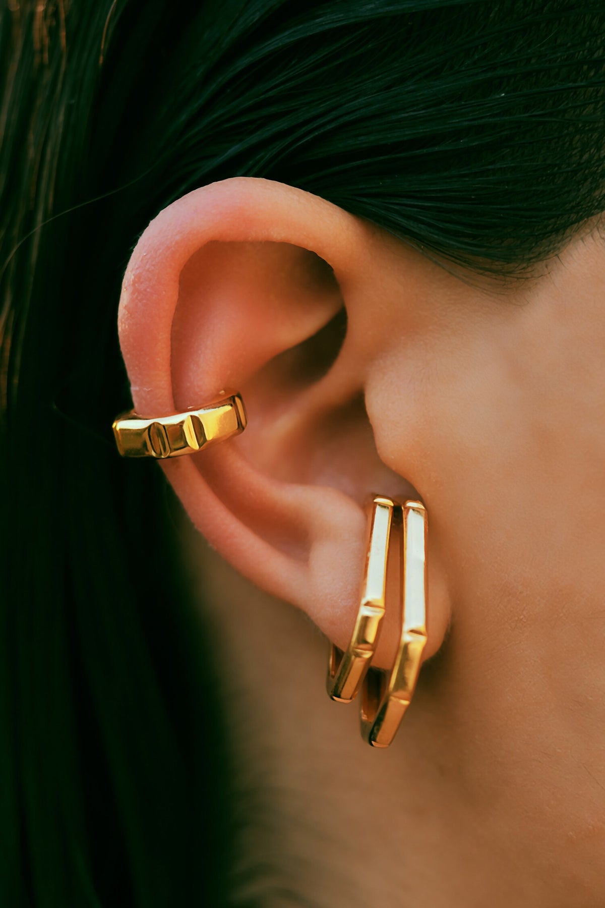 Ellipse Gold Earrings 