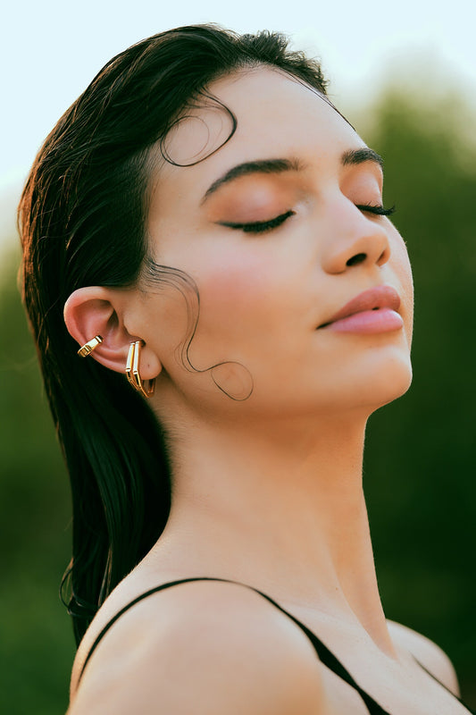 Ellipse Gold Earrings 
