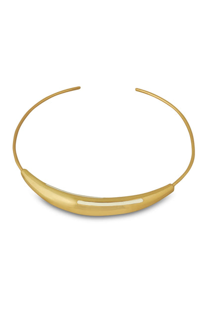 Aurelia White Enamel Gold Neckpiece 