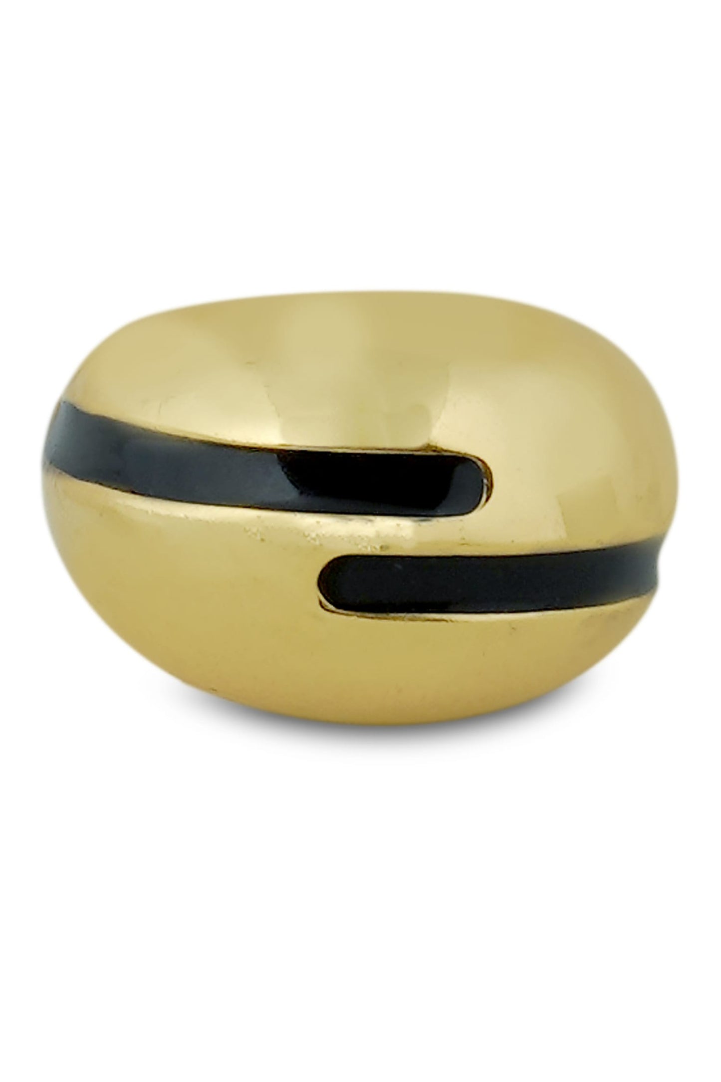 Gold Black Enamel Ring 