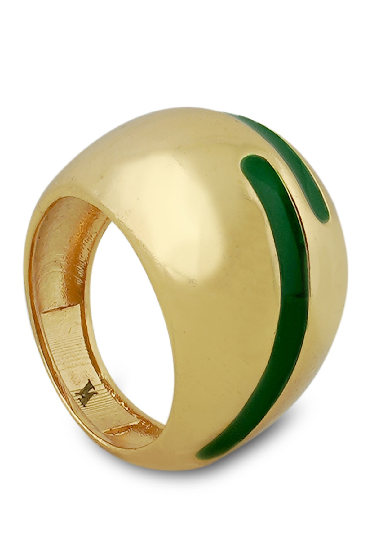 Verdora Green Enamel Gold Ring 