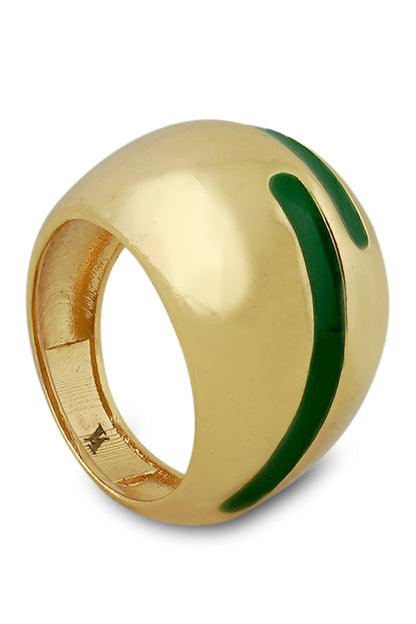 Verdora Green Enamel Gold Ring 