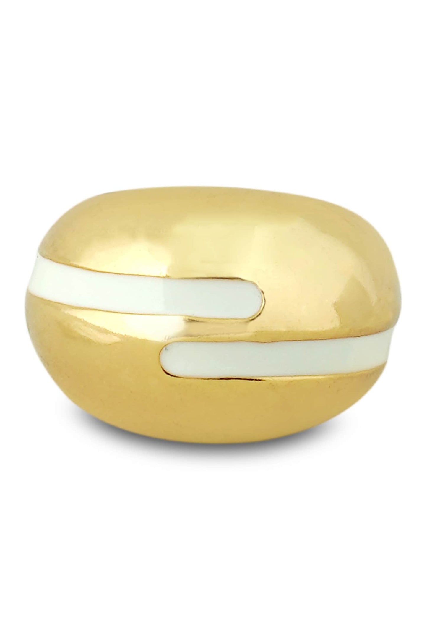 Verdora White Enamel Gold Ring 