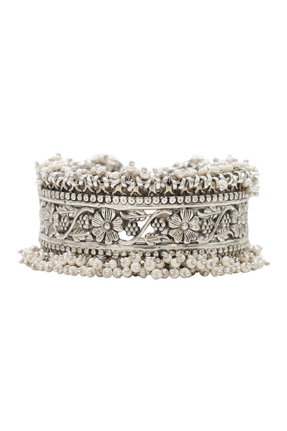 Designer Silver Handcrafted Bangle 
