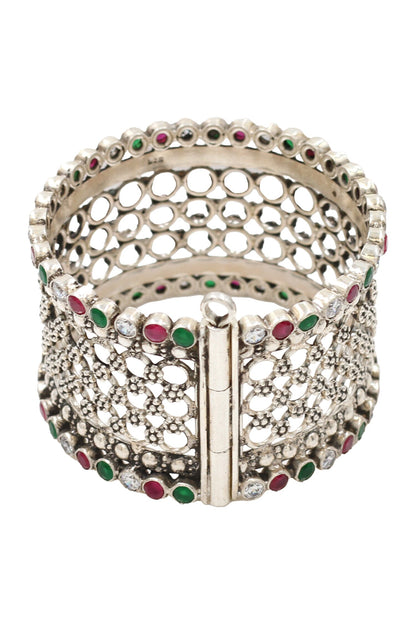 Kundan Silver Designer Bangle 