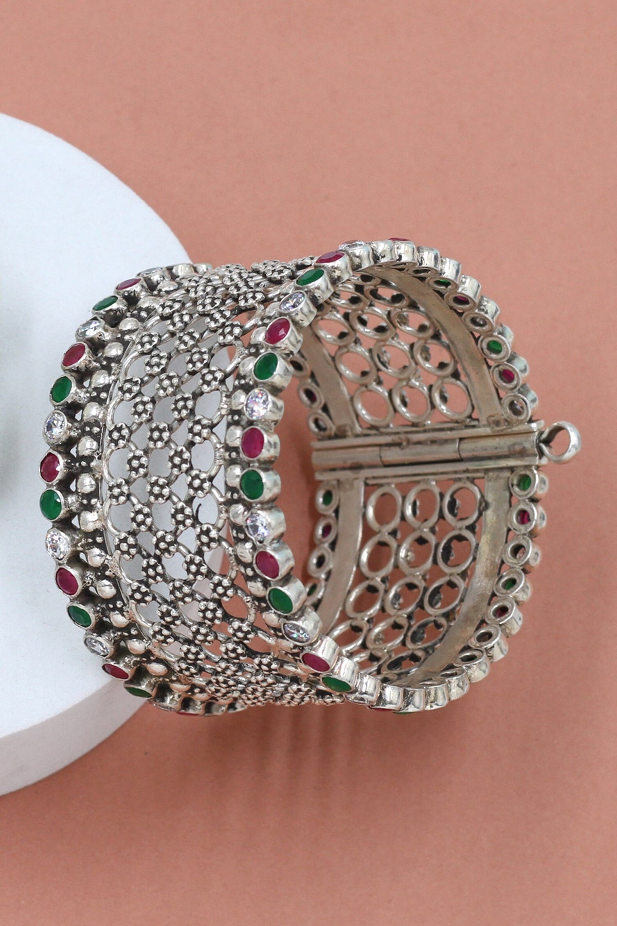 Kundan Silver Designer Bangle 