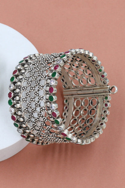 Kundan Silver Designer Bangle 