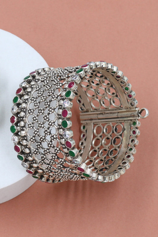 Kundan Silver Designer Bangle 