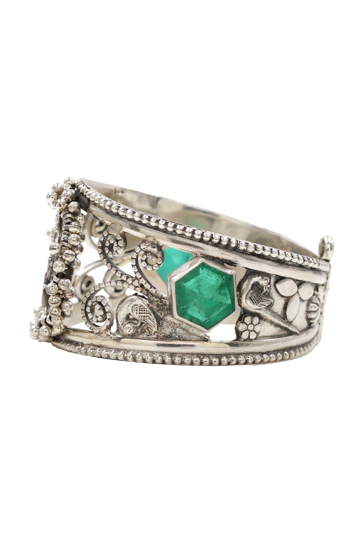 Designer Green Silver Bangle 