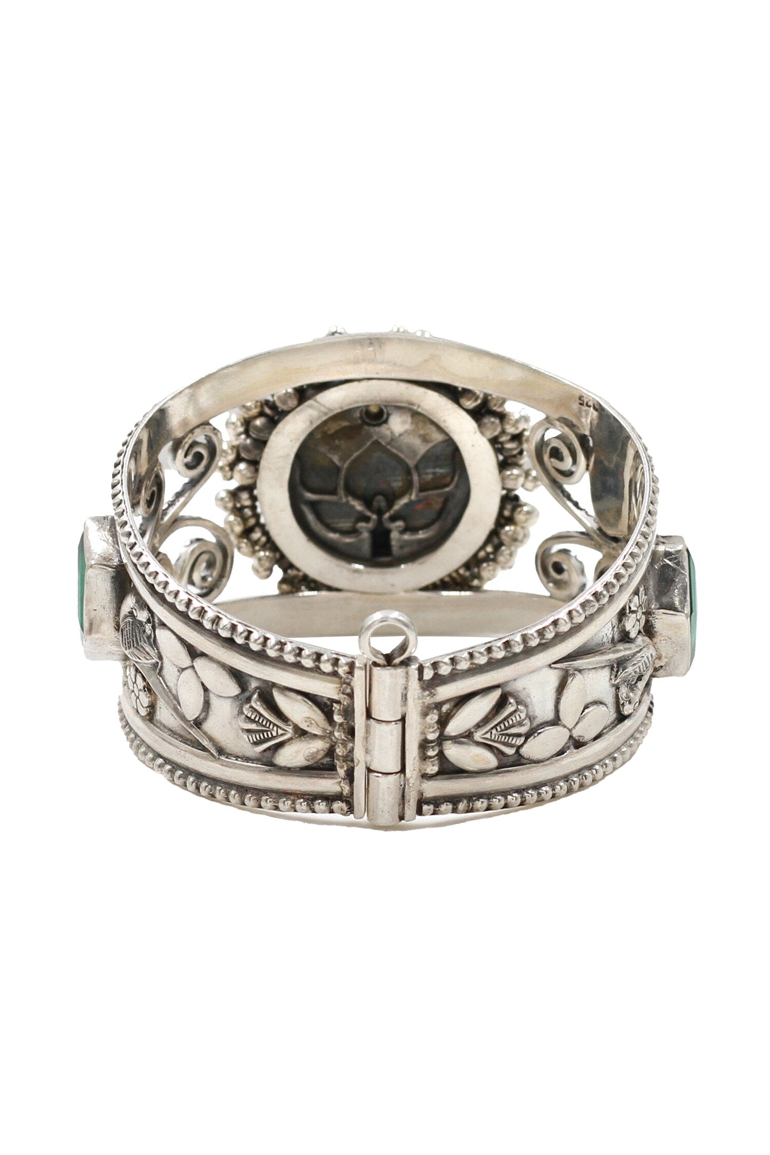 Designer Green Silver Bangle 