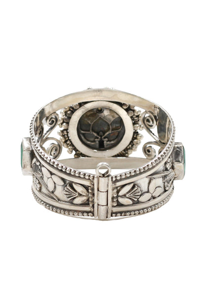 Designer Green Silver Bangle 