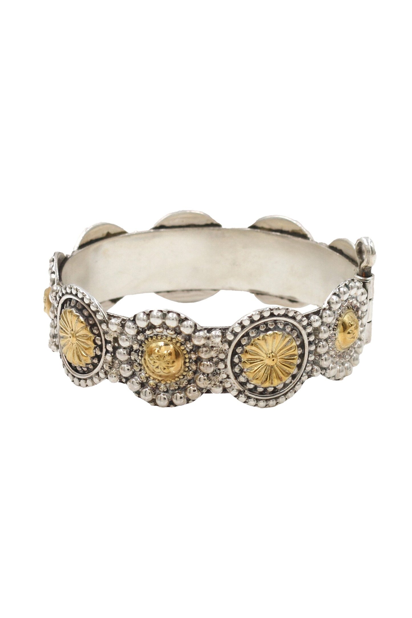 Gold Designer Silver Bangle 