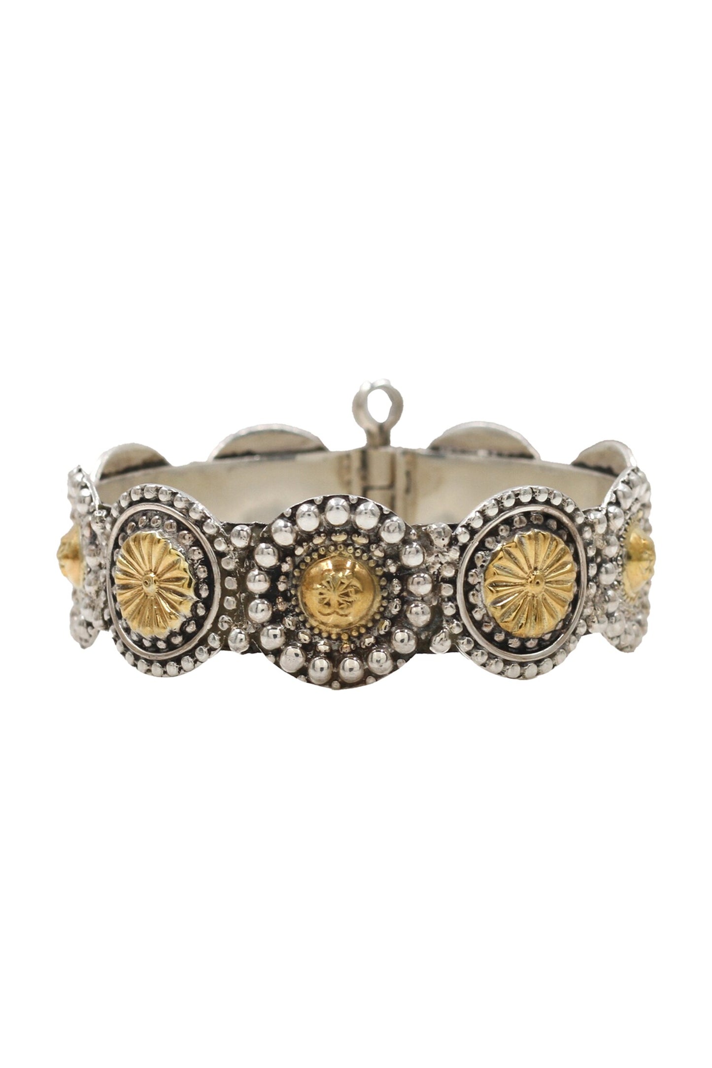 Gold Designer Silver Bangle 