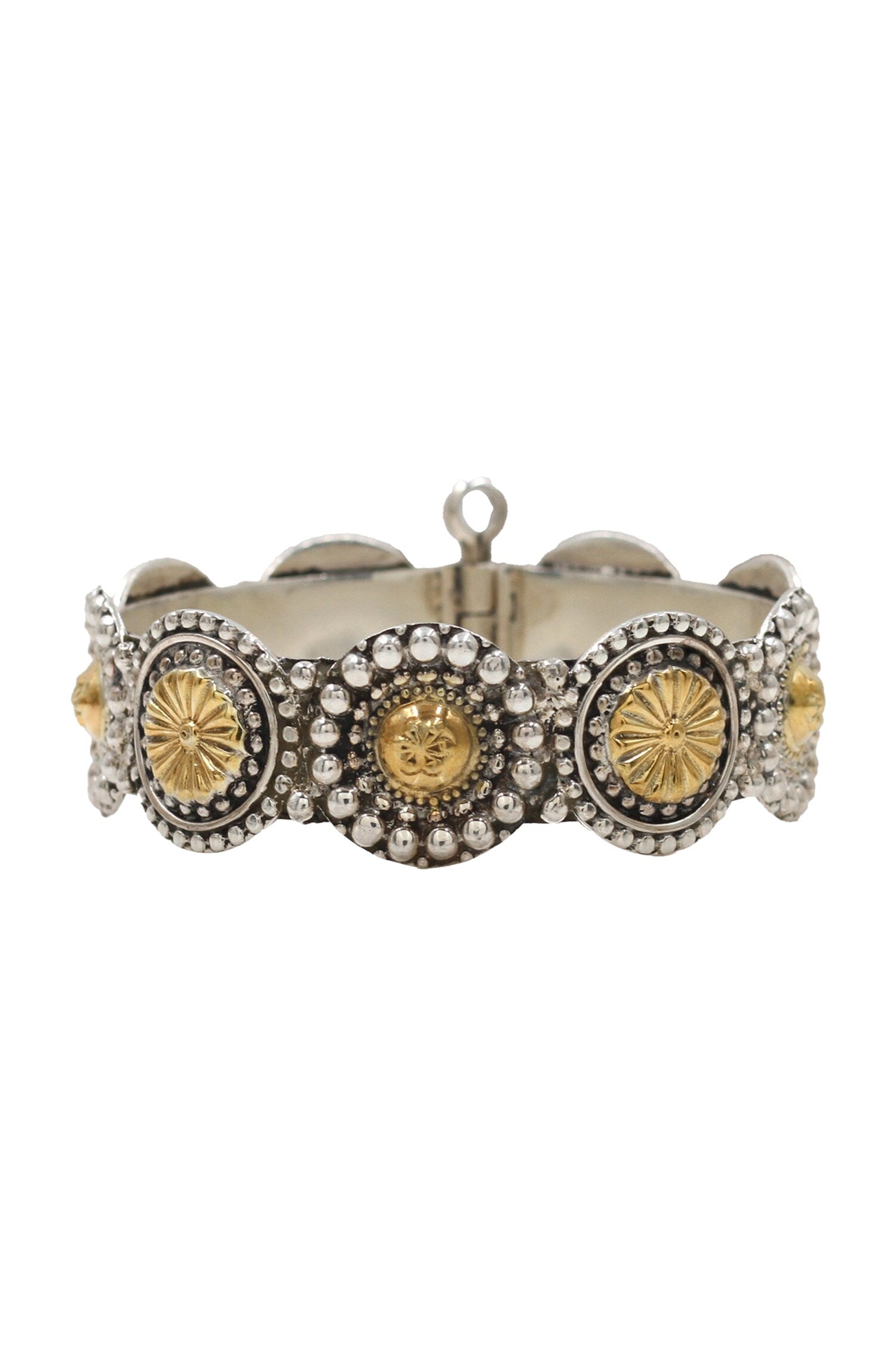 Gold Designer Silver Bangle 
