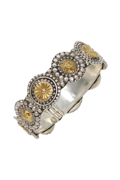 Gold Designer Silver Bangle 