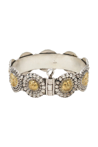 Gold Designer Silver Bangle 