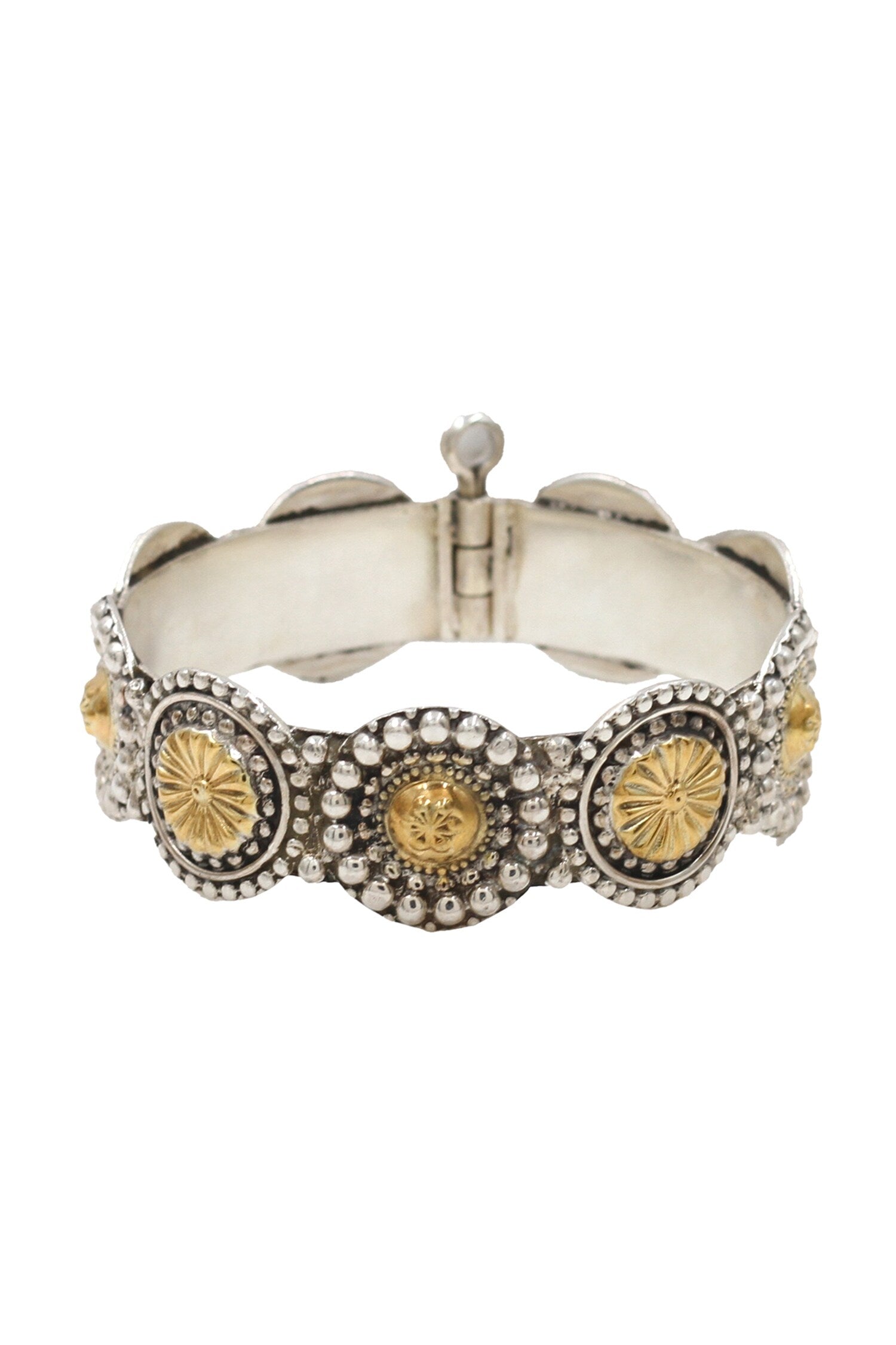 Gold Designer Silver Bangle 
