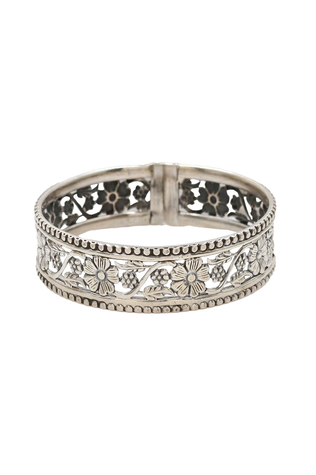 Designer Silver Floral Bangle 
