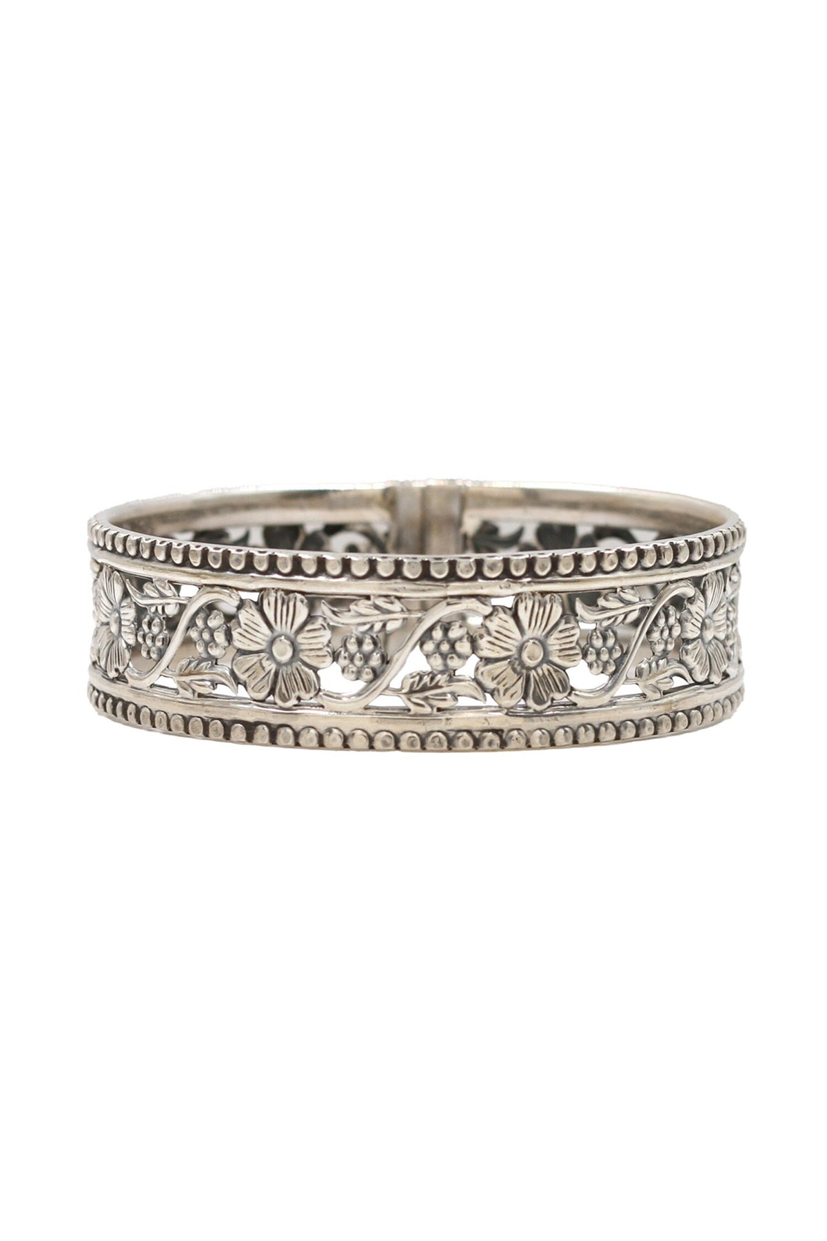 Designer Silver Floral Bangle 
