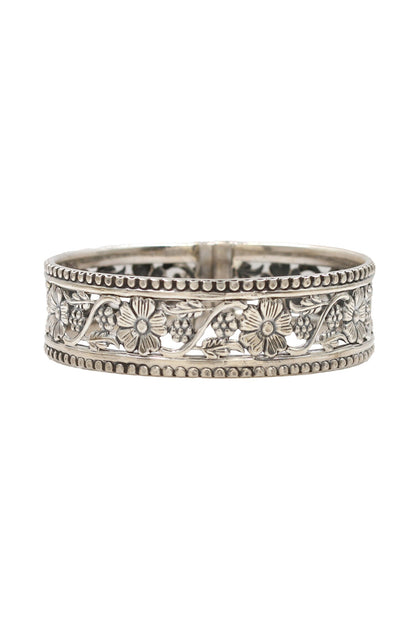 Designer Silver Floral Bangle 