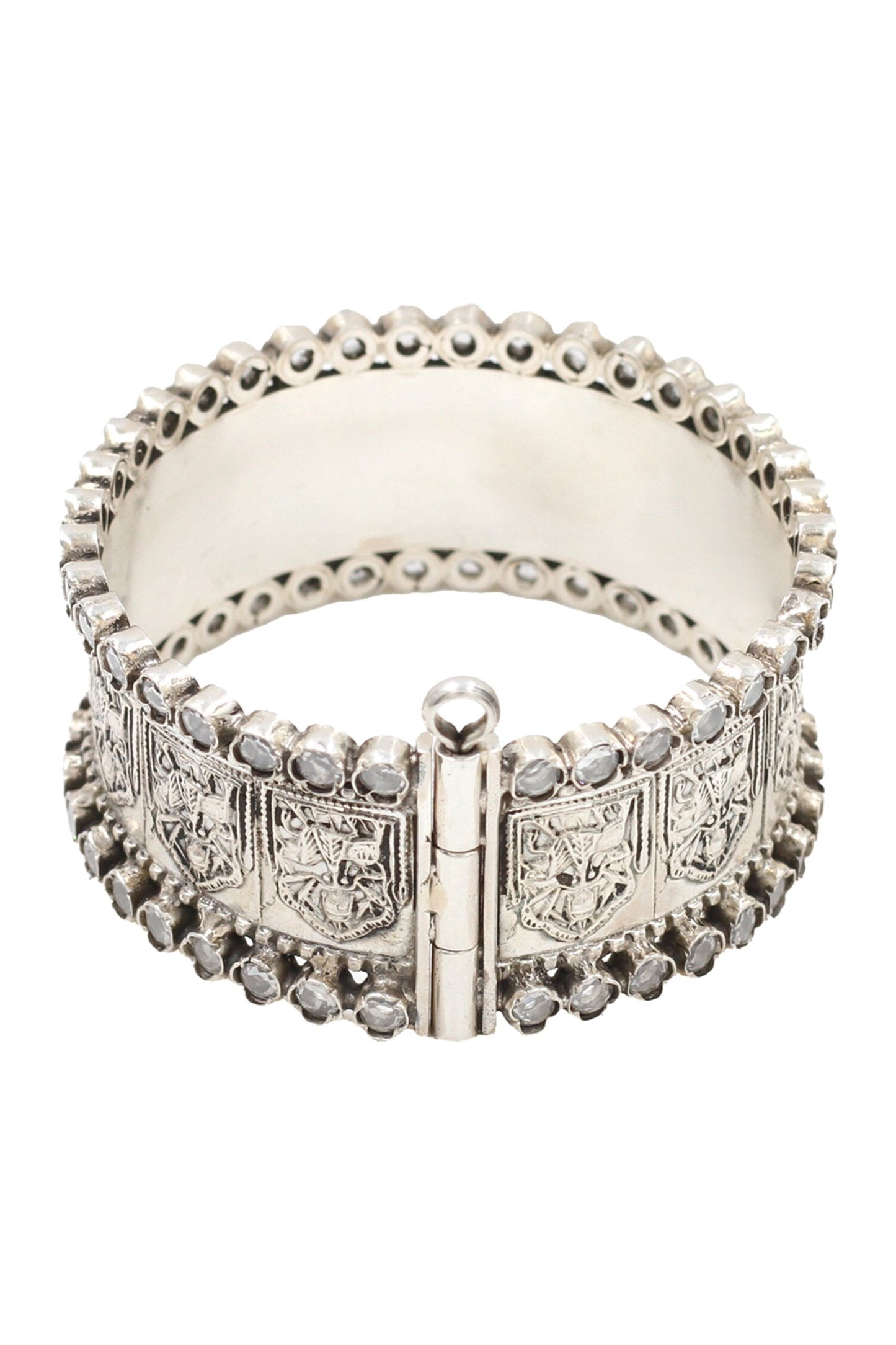 Designer Checkered Silver Bangle 