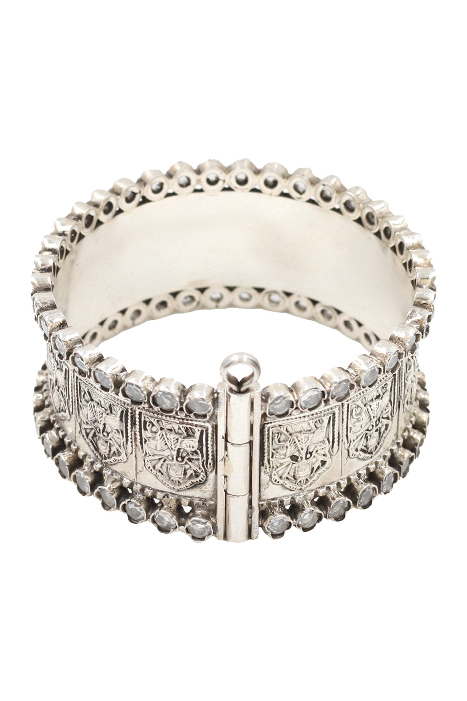 Designer Checkered Silver Bangle 