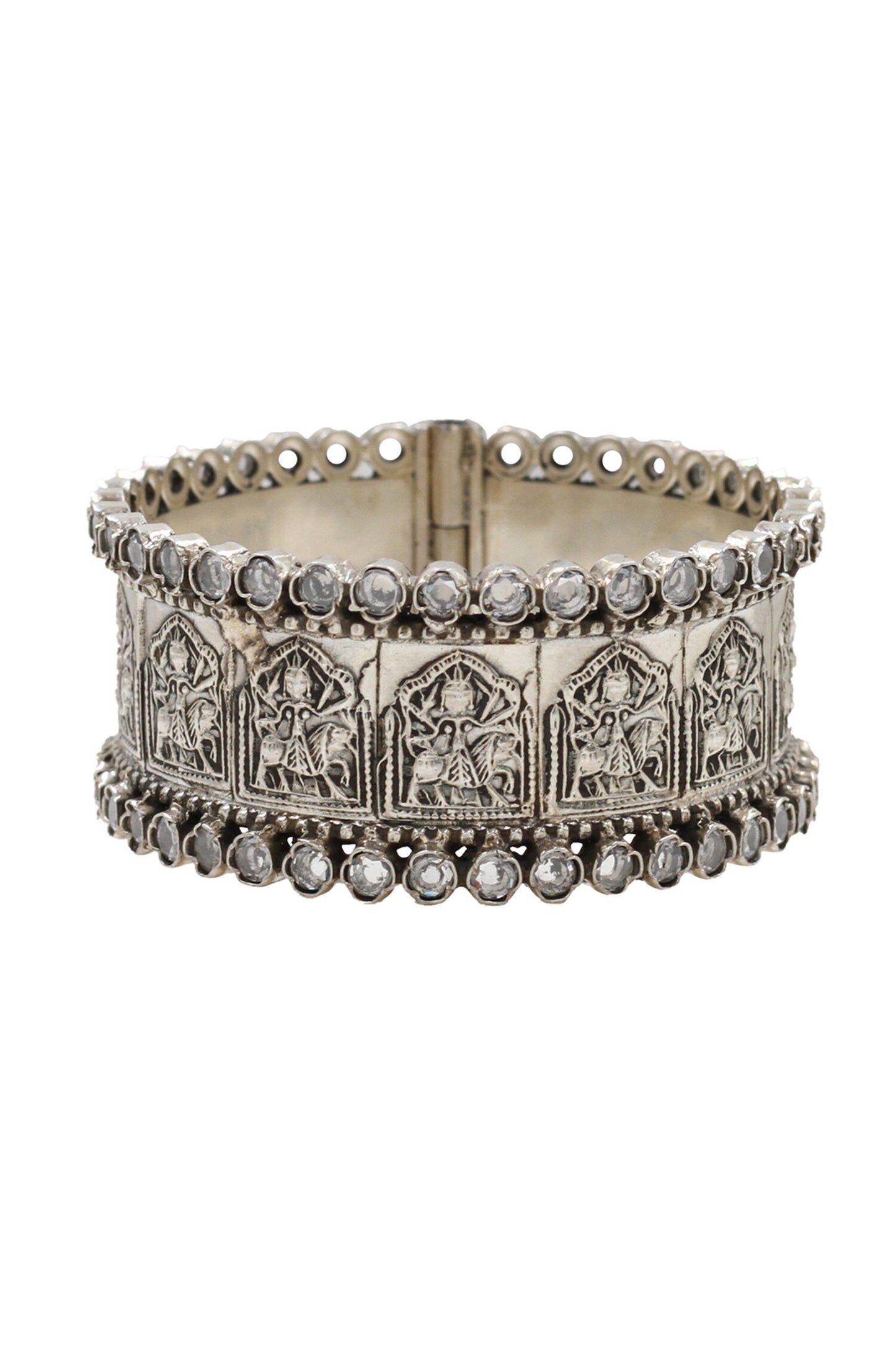 Designer Checkered Silver Bangle 