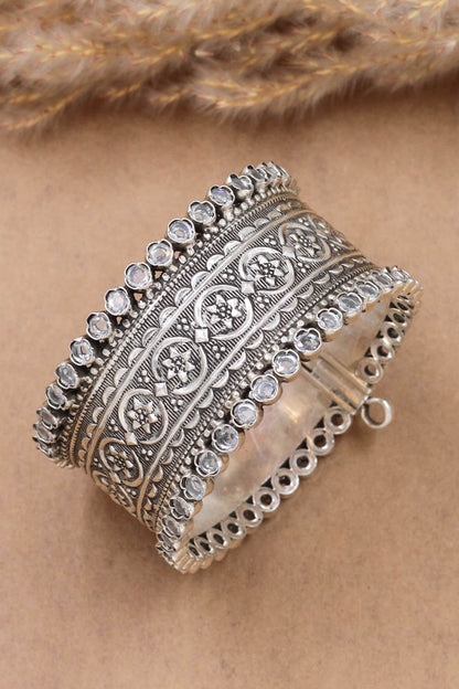 Kundan Silver Designer Bangle 
