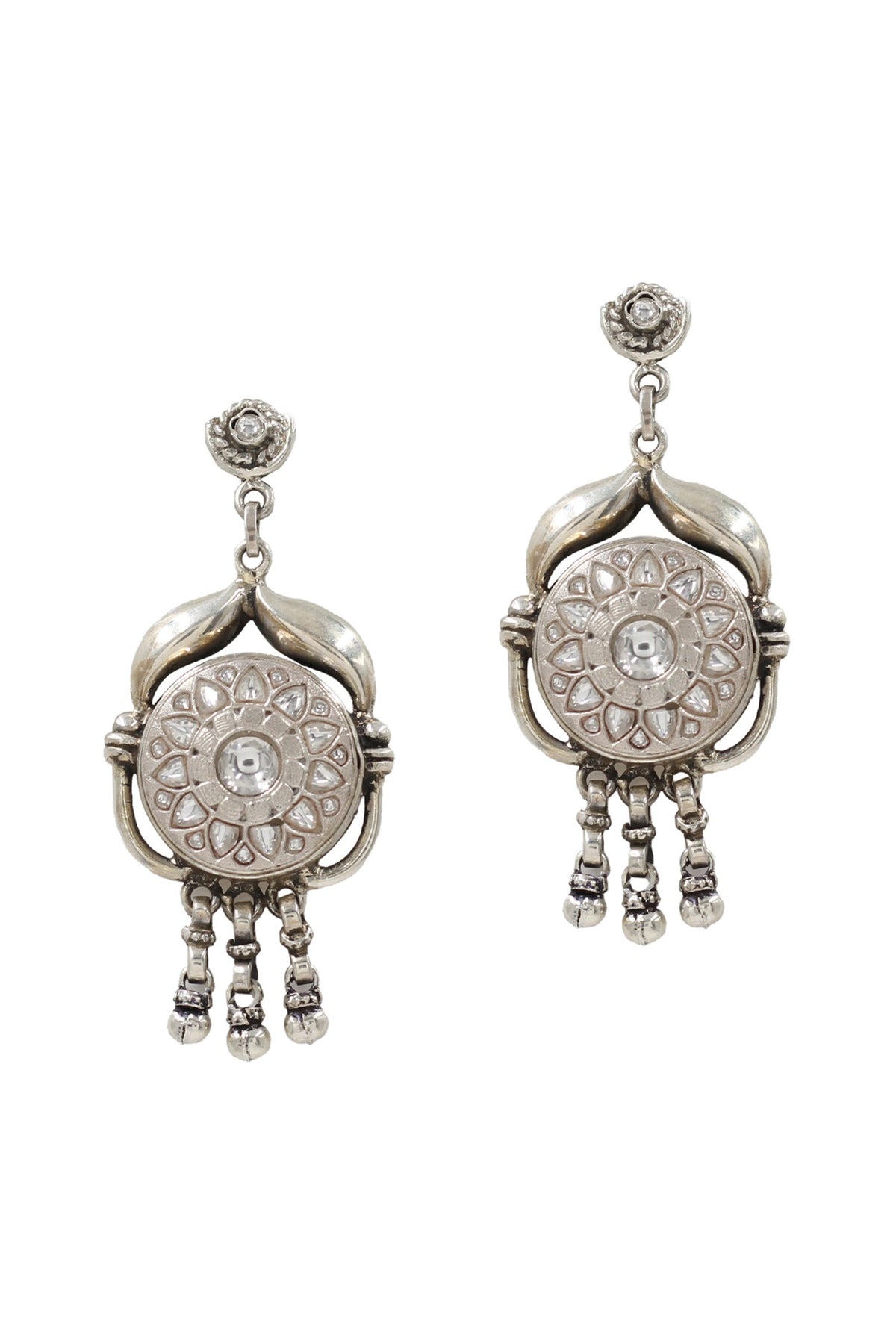 Kundan Silver Designer Earrings 
